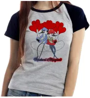 Baby look blusa feminina Apenas um show Mordecai e Margaret - Foto 2