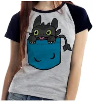 Baby look blusa feminina Banguela dragão treinar - Foto 4