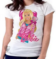 Baby look blusa feminina Barbie coração boneca - Foto 3