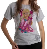 Baby look blusa feminina Barbie coração boneca - Foto 4