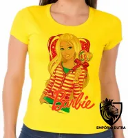 Baby look blusa feminina Barbie coração boneca - Foto 5