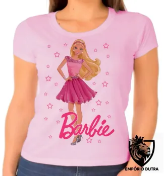 Baby look blusa feminina Barbie rosa boneca