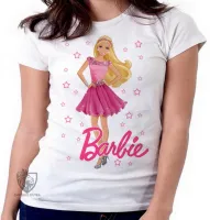Baby look blusa feminina Barbie rosa boneca - Foto 3