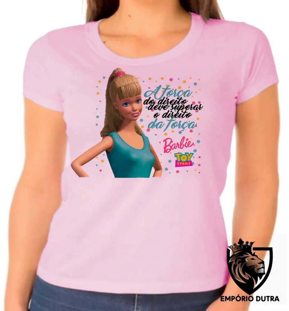 Baby look blusa feminina Barbie toy story direito da força Imagem