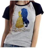 Baby look blusa feminina Beauty and the Beast bela fera disney - Foto 2