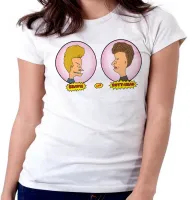Baby look blusa feminina Beavis and Butt head balões rosa - Foto 4