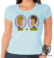 Baby look blusa feminina Beavis and Butt head balões rosa - Foto 6