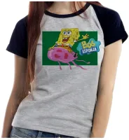 Baby look blusa feminina Bob Esponja e água viva desenho - Foto 5