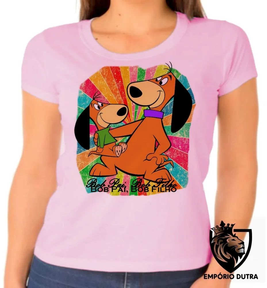 Baby look blusa feminina Bob pai filho cachorro cão dog Imagem