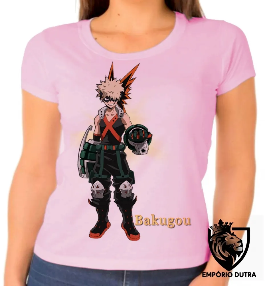 Baby look blusa feminina boku no hero Bakugou anime