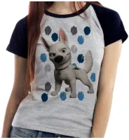 Baby look blusa feminina Bolt manchas cachorro dog cão - Foto 2