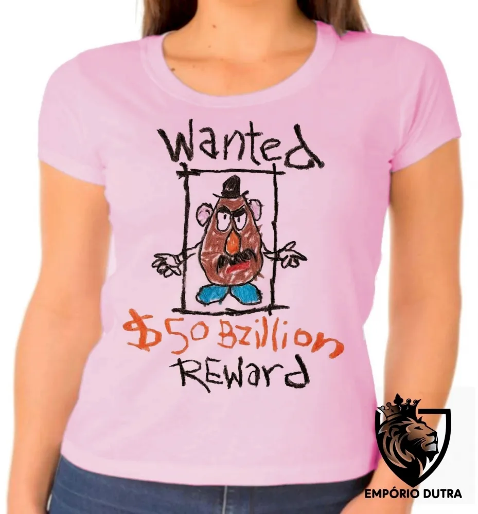 Baby look blusa feminina Cabeça de batata toy story