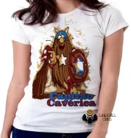 Baby look blusa feminina capitão caverna america caverica heroi - Foto 3