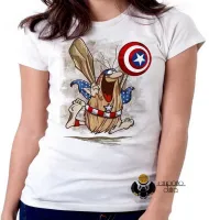 Baby look blusa feminina capitão caverna escudo america desenho antigo - Foto 3