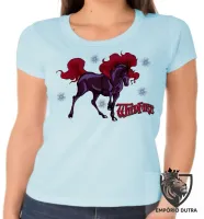 Baby look blusa feminina Cavalo de Fogo sozinho - Foto 2