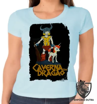 Baby look blusa feminina caverna do dragão dungeons dragons unicornio - Foto 2