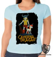 Baby look blusa feminina caverna do dragão dungeons dragons unicornio - Foto 2