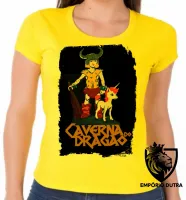 Baby look blusa feminina caverna do dragão dungeons dragons unicornio - Foto 3
