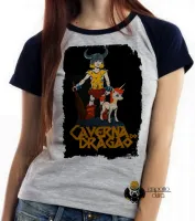 Baby look blusa feminina caverna do dragão dungeons dragons unicornio - Foto 4