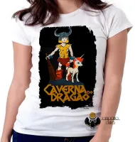 Baby look blusa feminina caverna do dragão dungeons dragons unicornio - Foto 5