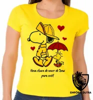 Baby look blusa feminina Chuva de amor de Deus Snoopy - Foto 5