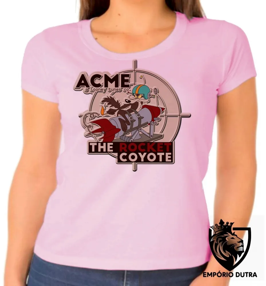 Baby look blusa feminina Coiote ACME foguete papaleguas