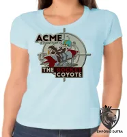 Baby look blusa feminina Coiote ACME foguete papaleguas - Foto 2