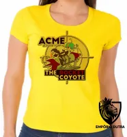 Baby look blusa feminina Coiote ACME foguete papaleguas - Foto 3