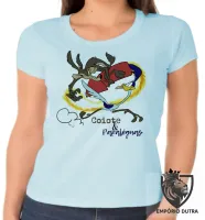 Baby look blusa feminina Coiote e Papaléguas foguete - Foto 2