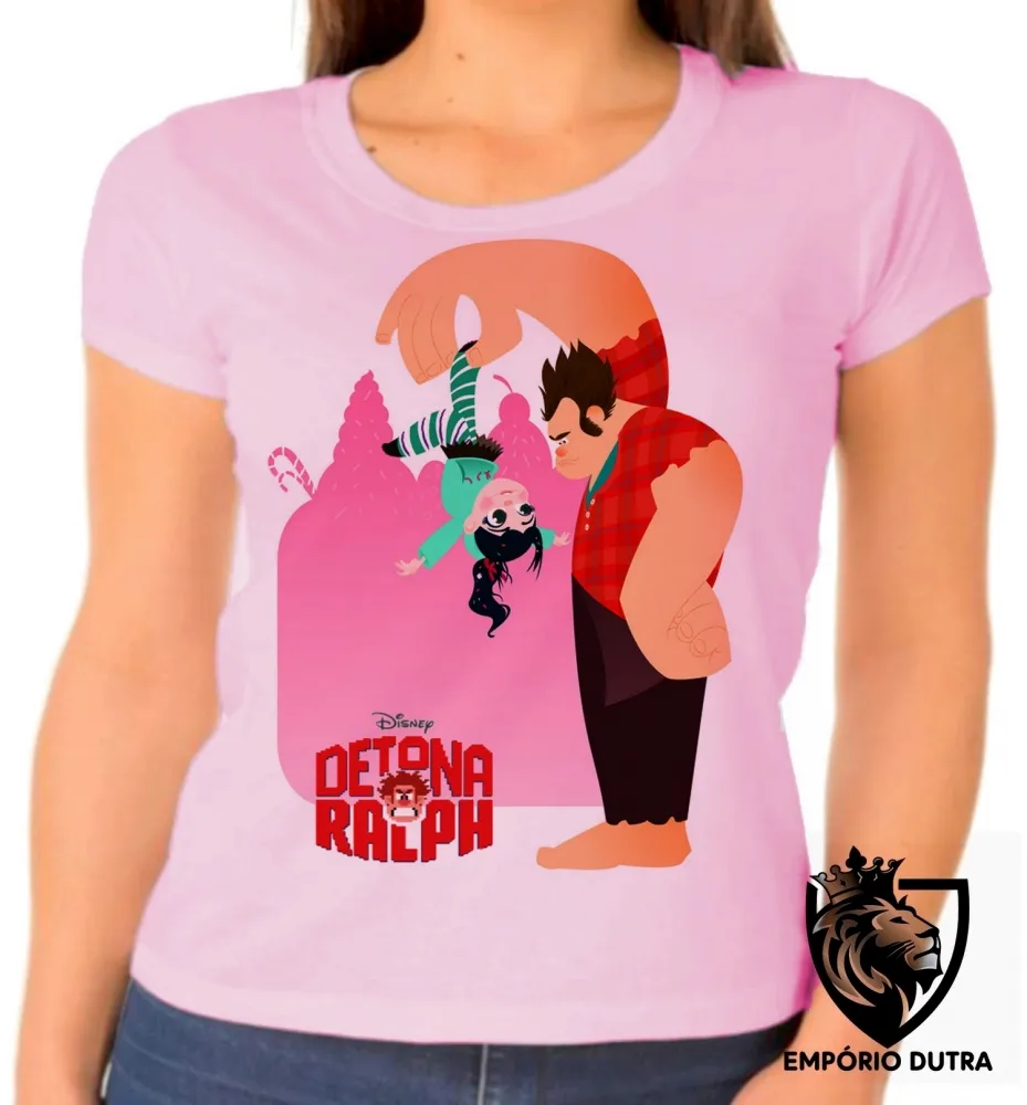 Baby look blusa feminina Detona Ralph Vanellope disney