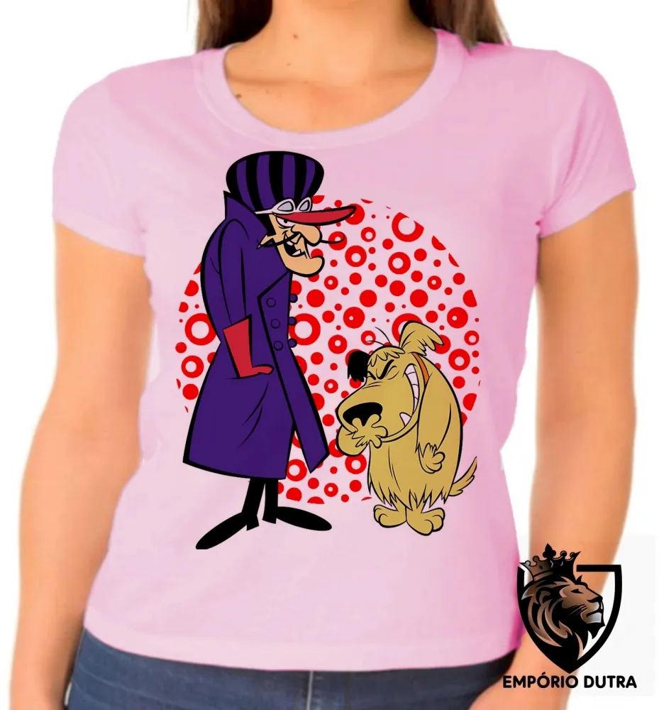 Baby look blusa feminina Dick Vigarista Mutley corrida maluca