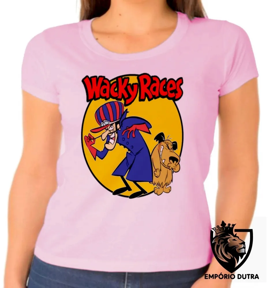 Baby look blusa feminina Dick vigarista muttley corrida maluca wacky races Imagem