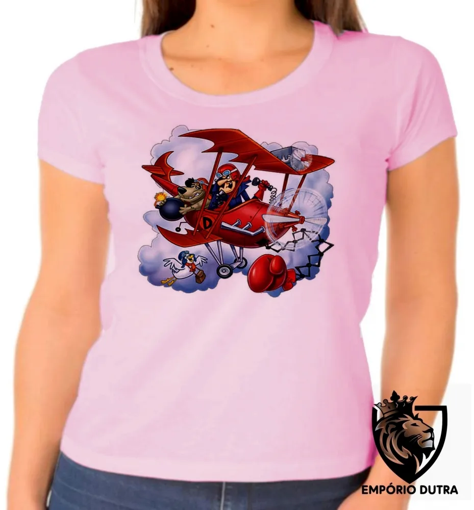 Baby look blusa feminina Dick vigarista mutttley pegue o pombo avião Imagem