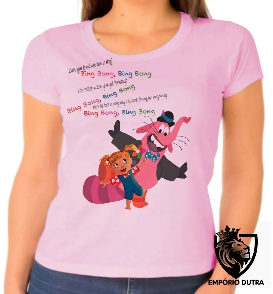 Baby look blusa feminina Divertidamente Bing Bong elefante