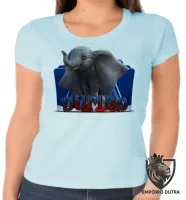 Baby look blusa feminina Dumbo elefante - Foto 3