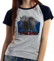 Baby look blusa feminina Dumbo elefante - Foto 5