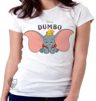 Baby look blusa feminina Dumbo desenho elefante - Foto 5