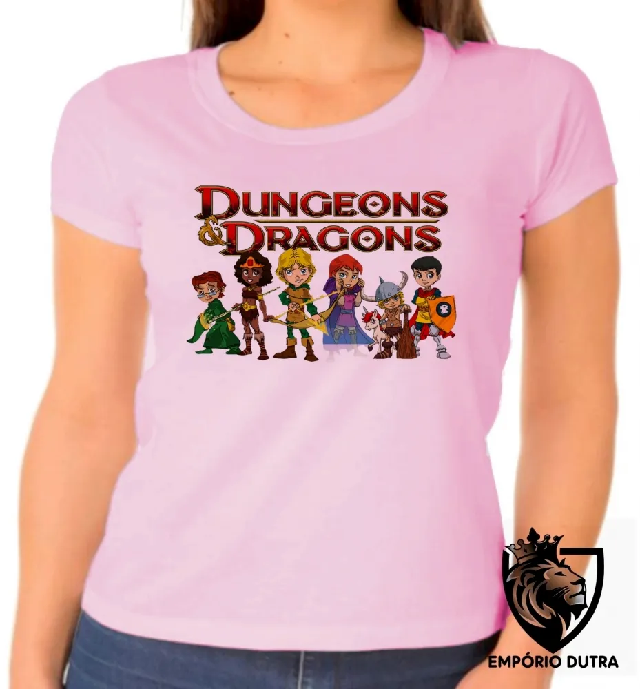 Baby look blusa feminina Dungeons e Dragons caverna dragão