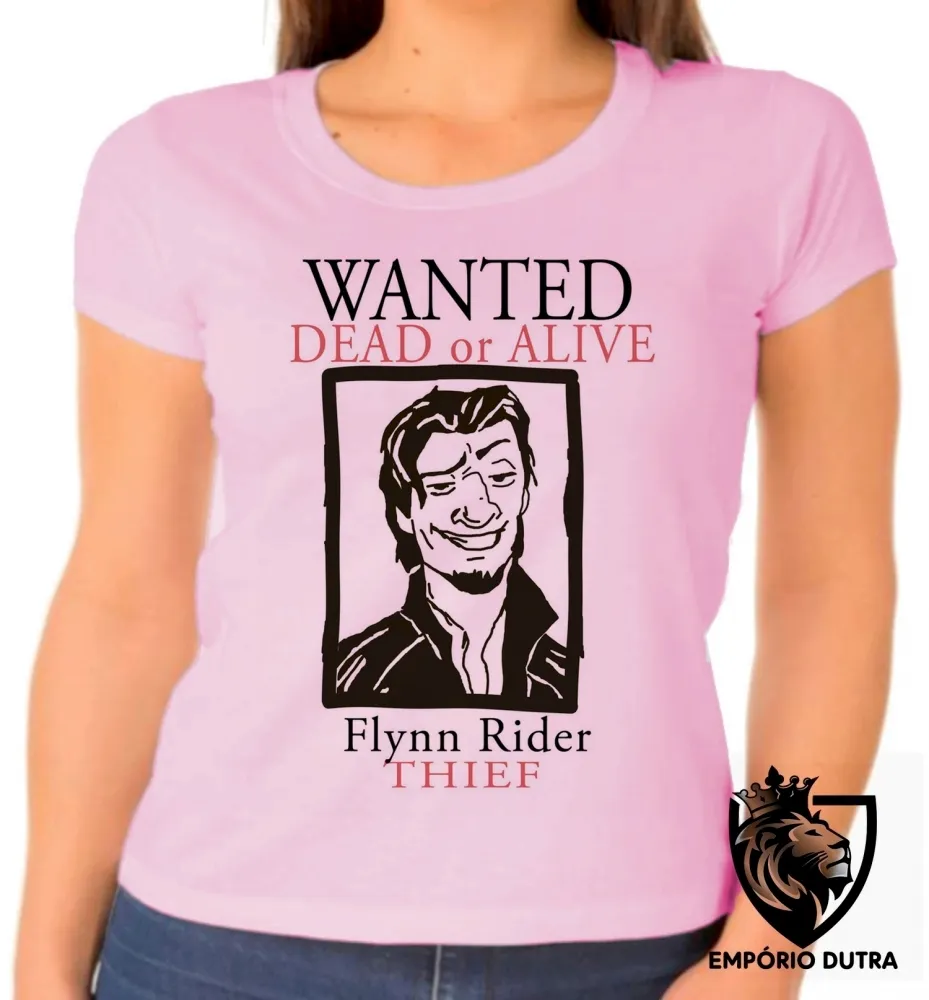 Baby look blusa feminina Enrolados rapunzel Flynn Rider Imagem