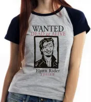 Baby look blusa feminina Enrolados rapunzel Flynn Rider - Foto 4