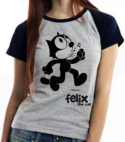 Baby look blusa feminina Félix gato the cat gatinho - Foto 4