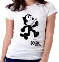 Baby look blusa feminina Félix gato the cat gatinho - Foto 5