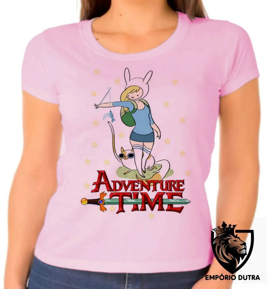 Baby look blusa feminina Fiona Hora da Aventura Imagem