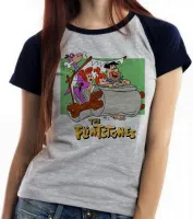 Baby look blusa feminina Flinstones carro fred vilma Flintstones - Foto 4
