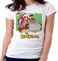 Baby look blusa feminina Flinstones carro fred vilma Flintstones - Foto 5