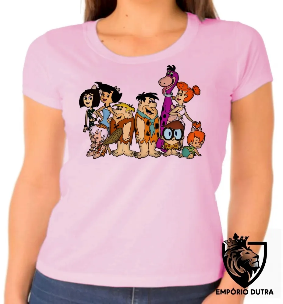 Baby look blusa feminina Flinstones desenho antigo flintstones Imagem
