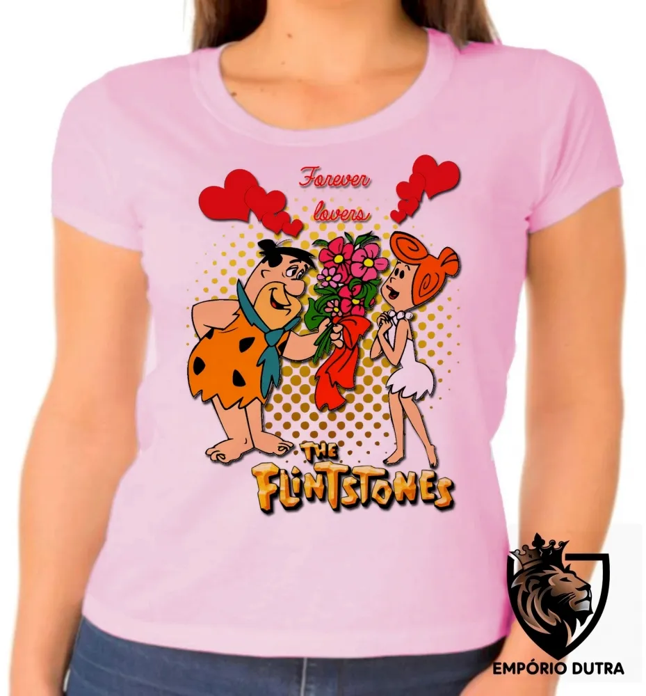 Baby look blusa feminina Flinstones Forever lovers namoro