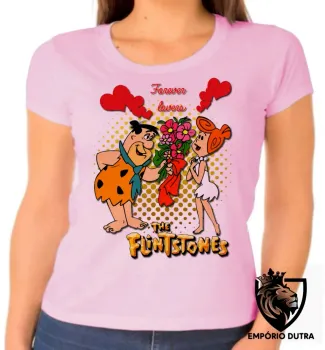 Baby look blusa feminina Flinstones Forever lovers namoro