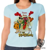 Baby look blusa feminina Flinstones Forever lovers namoro - Foto 2