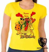 Baby look blusa feminina Flinstones Forever lovers namoro - Foto 3